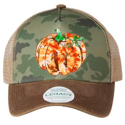 Tie Dye Fall Autumn Pumpkins Legacy Tie Dye Trucker Hat