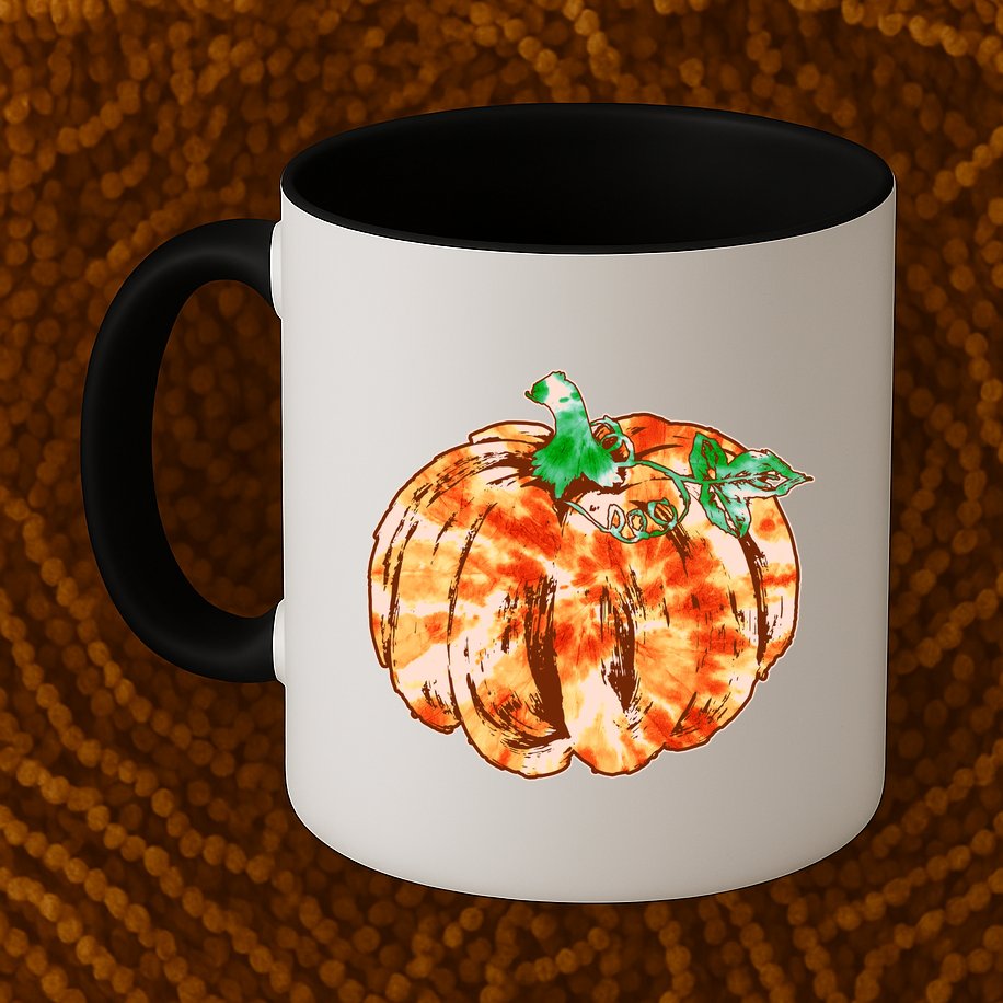 Tie Dye Fall Autumn Pumpkins Mug