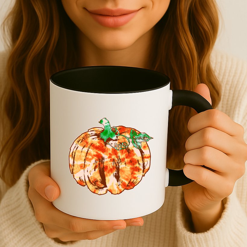 Tie Dye Fall Autumn Pumpkins Mug