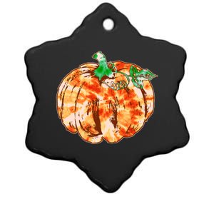 Tie Dye Fall Autumn Pumpkins Ceramic Star Ornament