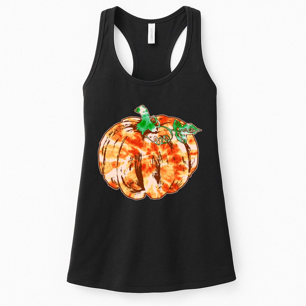Tie Dye Fall Autumn Pumpkins Womens Tank Top