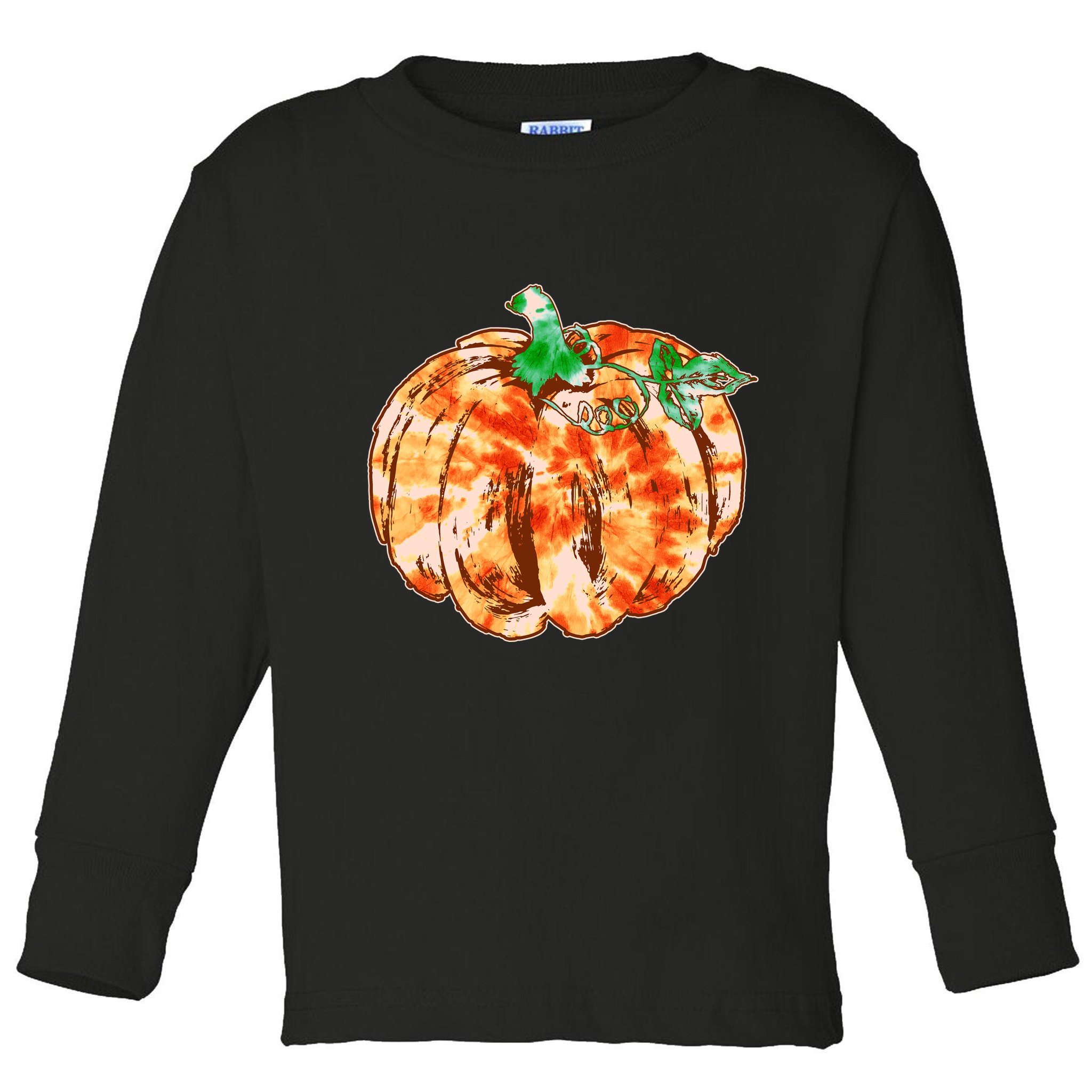 Tie Dye Fall Autumn Pumpkins Toddler Long Sleeve Shirt