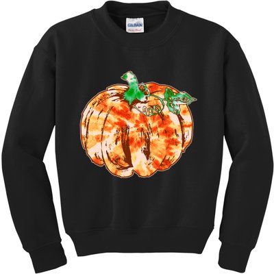 Tie Dye Fall Autumn Pumpkins Kids Sweatshirt