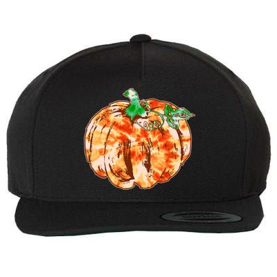 Tie Dye Fall Autumn Pumpkins Wool Snapback Cap