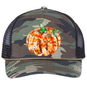 Tie Dye Fall Autumn Pumpkins Retro Rope Trucker Hat Cap