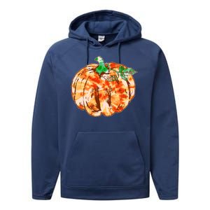 Tie Dye Fall Autumn Pumpkins Performance Fleece Hoodie