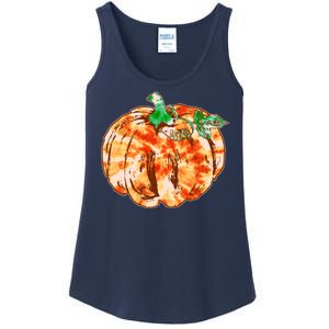 Tie Dye Fall Autumn Pumpkins Ladies Essential Tank