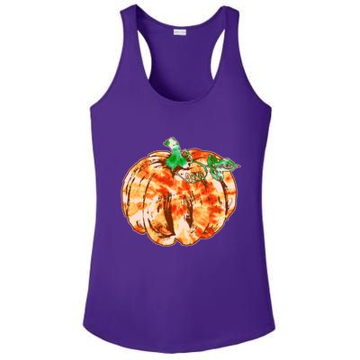Tie Dye Fall Autumn Pumpkins Ladies PosiCharge Competitor Racerback Tank