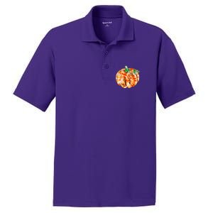 Tie Dye Fall Autumn Pumpkins PosiCharge RacerMesh Polo