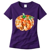 Tie Dye Fall Autumn Pumpkins Womens T-Shirt
