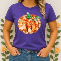 Tie Dye Fall Autumn Pumpkins Womens T-Shirt