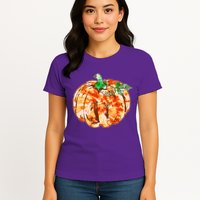 Tie Dye Fall Autumn Pumpkins Womens T-Shirt