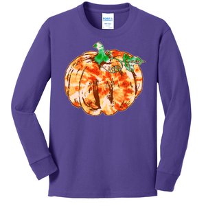 Tie Dye Fall Autumn Pumpkins Kids Long Sleeve Shirt