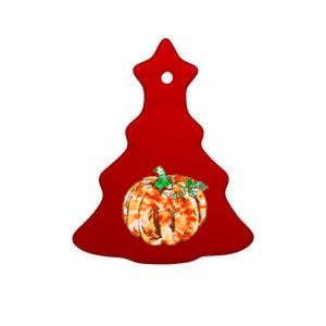 Tie Dye Fall Autumn Pumpkins Ceramic Tree Ornament