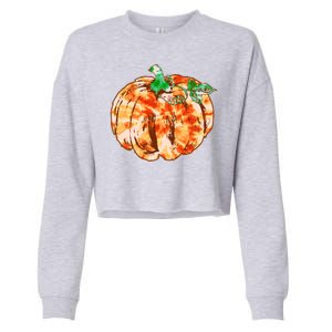 Tie Dye Fall Autumn Pumpkins Cropped Pullover Crew