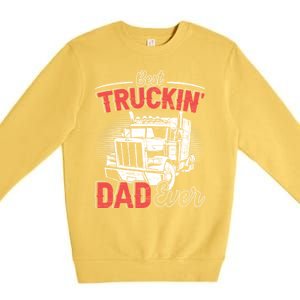 Truck Driver Fathers Day Gift Premium Crewneck Sweatshirt