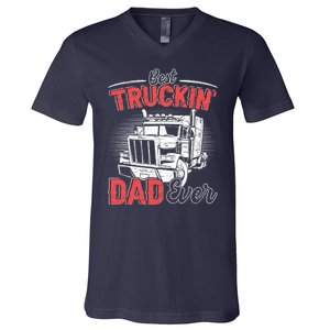 Truck Driver Fathers Day Gift V-Neck T-Shirt