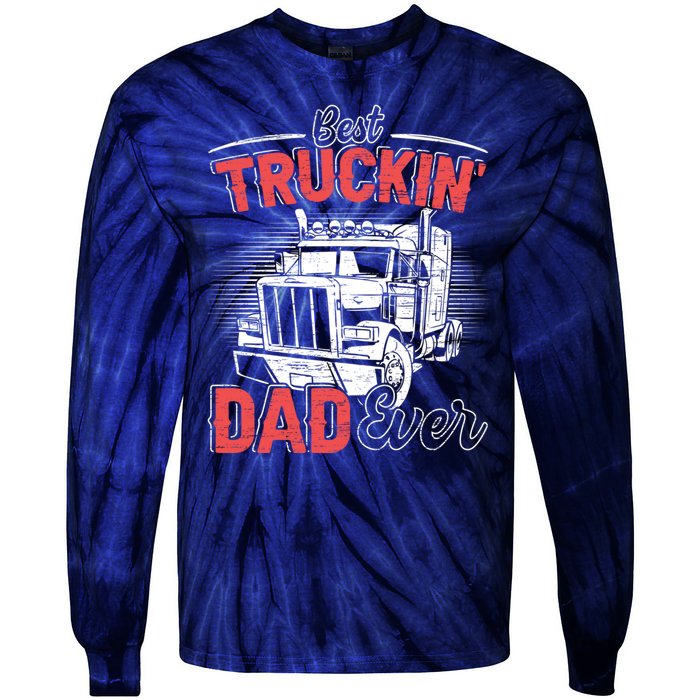 Truck Driver Fathers Day Gift Tie-Dye Long Sleeve Shirt