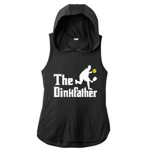 The Dinkfather Funny Pickleball Player Paddleball Lover Ladies PosiCharge Tri-Blend Wicking Draft Hoodie Tank