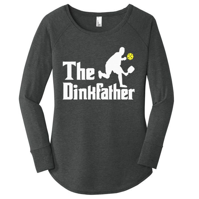 The Dinkfather Funny Pickleball Player Paddleball Lover Women's Perfect Tri Tunic Long Sleeve Shirt