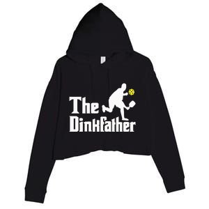 The Dinkfather Funny Pickleball Player Paddleball Lover Crop Fleece Hoodie