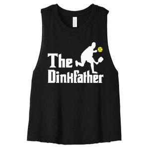 The Dinkfather Funny Pickleball Player Paddleball Lover Women's Racerback Cropped Tank