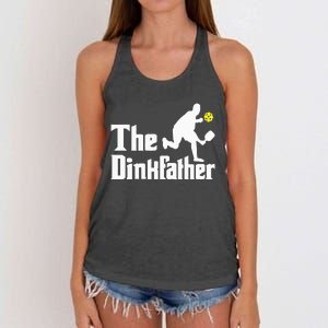 The Dinkfather Funny Pickleball Player Paddleball Lover Women's Knotted Racerback Tank