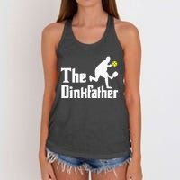 The Dinkfather Funny Pickleball Player Paddleball Lover Women's Knotted Racerback Tank