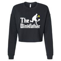 The Dinkfather Funny Pickleball Player Paddleball Lover Cropped Pullover Crew