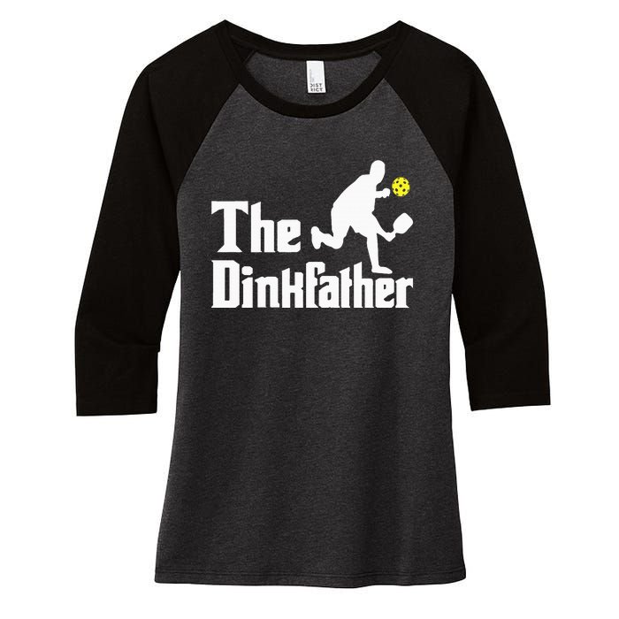 The Dinkfather Funny Pickleball Player Paddleball Lover Women's Tri-Blend 3/4-Sleeve Raglan Shirt