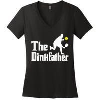 The Dinkfather Funny Pickleball Player Paddleball Lover Women's V-Neck T-Shirt