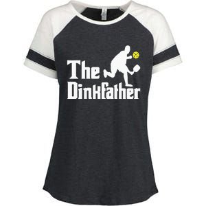 The Dinkfather Funny Pickleball Player Paddleball Lover Enza Ladies Jersey Colorblock Tee