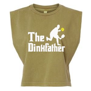 The Dinkfather Funny Pickleball Player Paddleball Lover Garment-Dyed Women's Muscle Tee