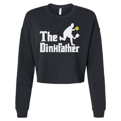 The Dinkfather Funny Pickleball Player Paddleball Lover Cropped Pullover Crew
