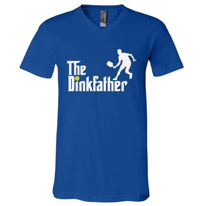 The Dink Father Pickleball Dad Funny Pickleball V-Neck T-Shirt