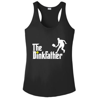 The Dink Father | Pickleball Dad | Funny Pickleball TShirt Ladies PosiCharge Competitor Racerback Tank