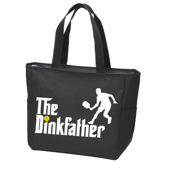 The Dink Father | Pickleball Dad | Funny Pickleball TShirt Zip Tote Bag