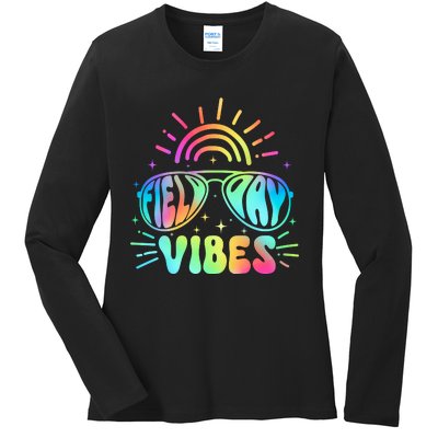 Tie Dye Field Day Vibes Last Day Of School Field Day Teacher Students Ladies Long Sleeve Shirt