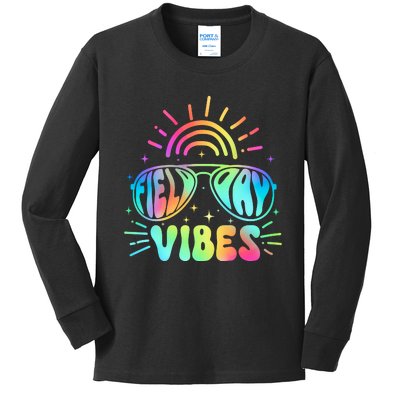 Tie Dye Field Day Vibes Last Day Of School Field Day Teacher Students Kids Long Sleeve Shirt