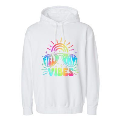 Tie Dye Field Day Vibes Last Day Of School Field Day Teacher Students Garment-Dyed Fleece Hoodie