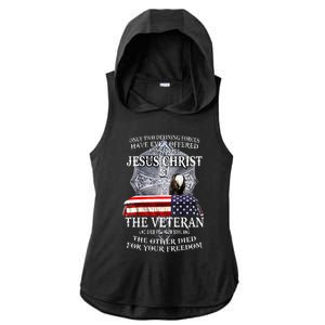 Two Defining Forces Have Ever Offered To Die For You Ladies PosiCharge Tri-Blend Wicking Draft Hoodie Tank