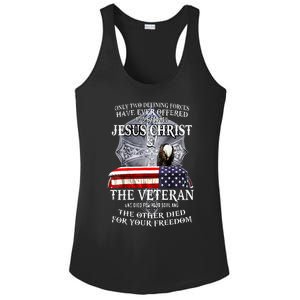 Two Defining Forces Have Ever Offered To Die For You Ladies PosiCharge Competitor Racerback Tank