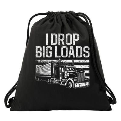 Trucker Design For Semi Truck Funny  Driver Lover Drawstring Bag