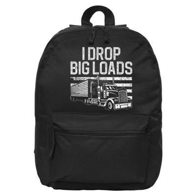 Trucker Design For Semi Truck Funny  Driver Lover 16 in Basic Backpack