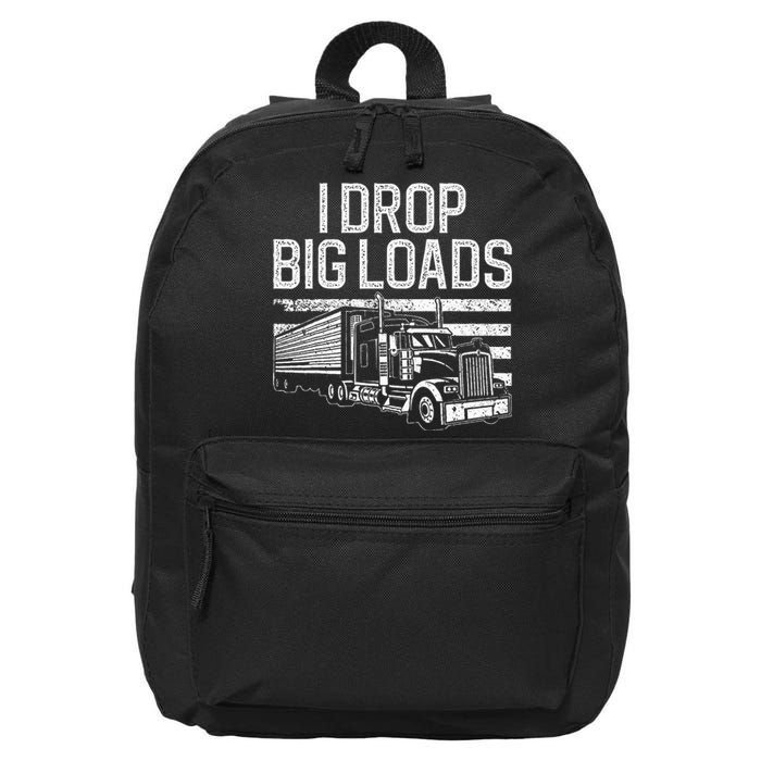 Trucker Design For Semi Truck Funny  Driver Lover 16 in Basic Backpack