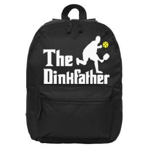 The Dinkfather Funny Pickleball Player Paddleball Lover 16 in Basic Backpack