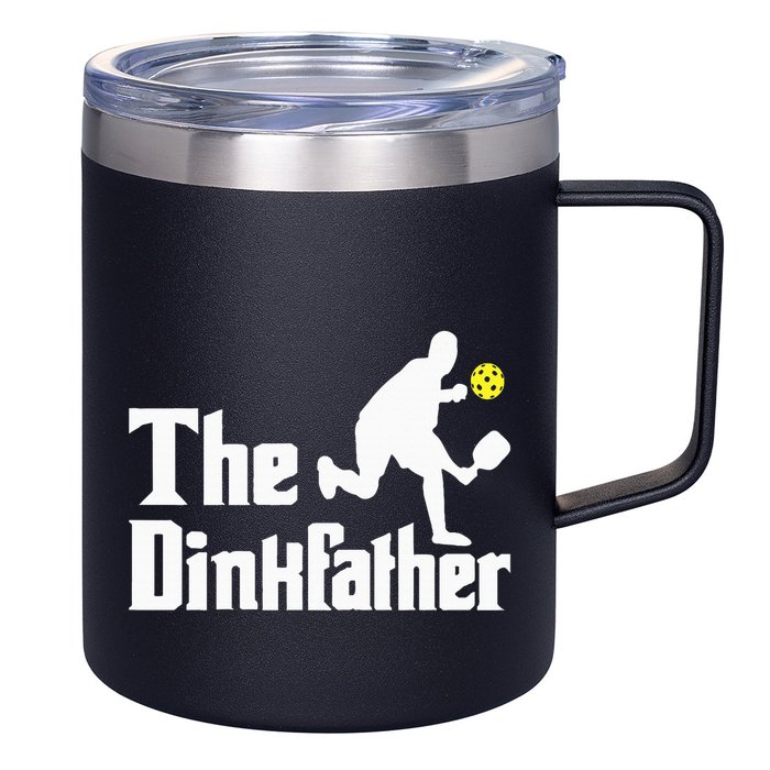 The Dinkfather Funny Pickleball Player Paddleball Lover 12oz Stainless Steel Coffee Mug