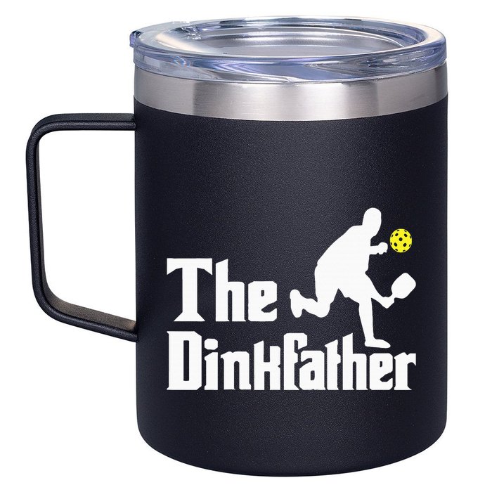 The Dinkfather Funny Pickleball Player Paddleball Lover 12oz Stainless Steel Coffee Mug