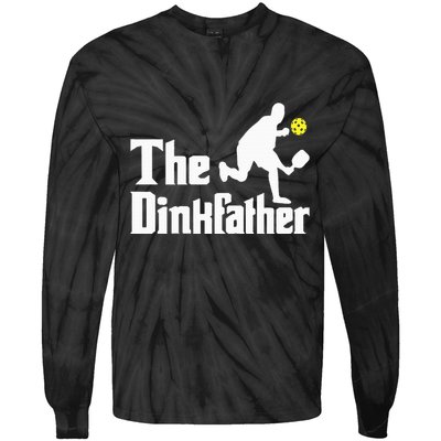 The Dinkfather Funny Pickleball Player Paddleball Lover Tie-Dye Long Sleeve Shirt