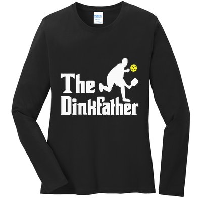 The Dinkfather Funny Pickleball Player Paddleball Lover Ladies Long Sleeve Shirt